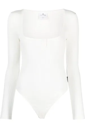 Courrèges Body tejido de canalé con parche del logo