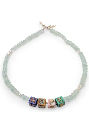 Tamara Taichman Collar Cubix Hope en oro amarillo de 9kt con gemas