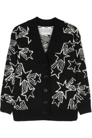 Msgm Cárdigan tejido con motivo en intarsia