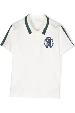 Roberto Cavalli Playera tipo polo con monograma estampado