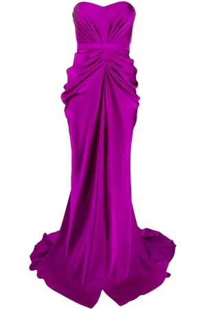 Ana Radu Vestido de fiesta estilo strapless con diseño fruncido