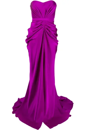 Ana Radu Vestido de fiesta estilo strapless con diseño fruncido