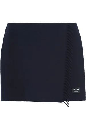 Prada Falda corta de cachemira cruzada