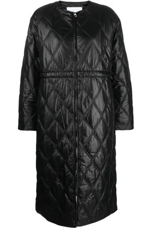 Ganni Impermeable con capitonado de rombos