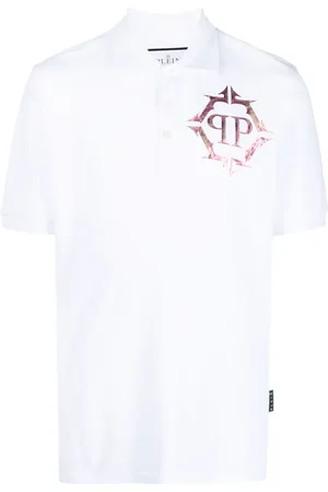 Philipp Plein Playera tipo polo con logo estampado