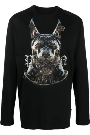 Philipp Plein Playera manga larga con estampado gráfico