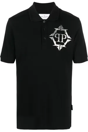 Philipp Plein Playera tipo polo con logo estampado