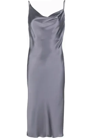 BLANCA Vestido satinado con diseño drapeado