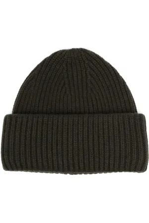 YVES SALOMON Gorro tejido de canalé con dobladillo vuelto