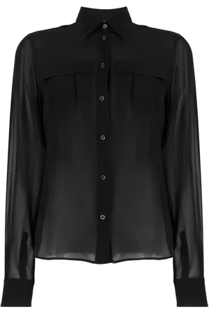 Aspesi Blusa de seda semitransparente
