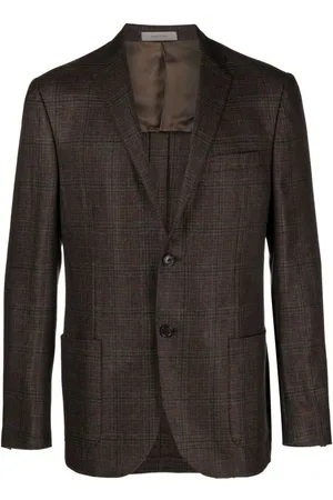 corneliani Blazer de cachemira con motivo de cuadros