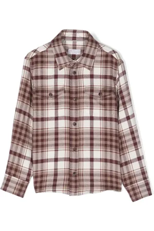 Brunello Cucinelli Camisa con cuadros estampados