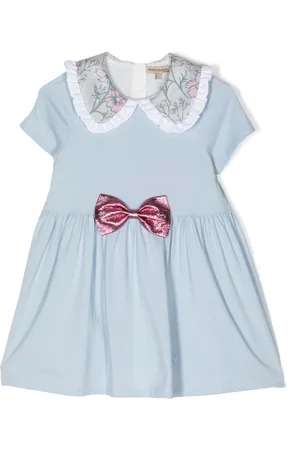 HUCKLEBONES LONDON Vestido con volantes en el cuello y detalle de moño