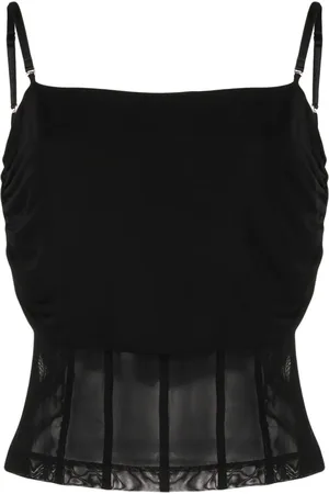 BLUMARINE Top sin mangas semitransparente