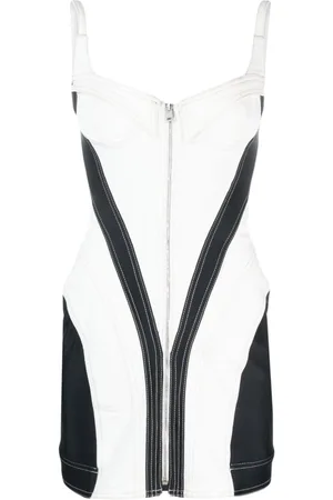 MUGLER Vestido corto de mezclilla estilo corset