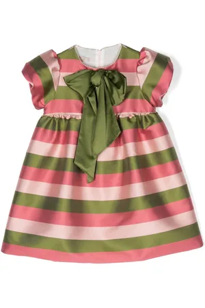 LA STUPENDERIA Vestido con estampado de rayas y detalle de moño