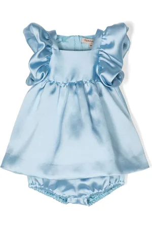 HUCKLEBONES LONDON Vestido satinado con mangas onduladas