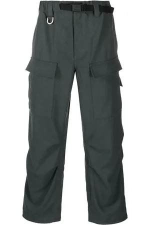 Y-3 Pantalones rectos con cinturón