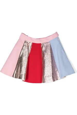 HUCKLEBONES LONDON Falda plisada con motivo de arcoíris