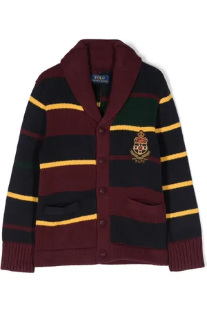 Ralph Lauren Cárdigan con motivo de rayas y parche del logo