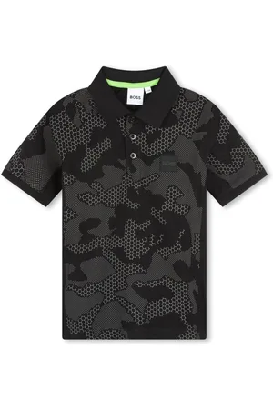 HUGO BOSS Playera tipo polo con motivo militar