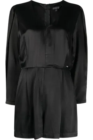 Armani Exchange Jumpsuit satinado con placa del logo