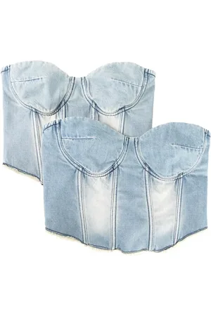 Ground Zero Corset de mezclilla estilo strapless