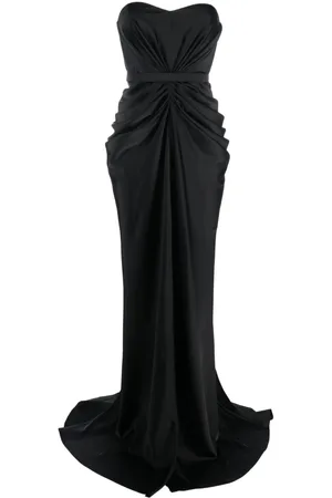 Ana Radu Vestido de fiesta estilo strapless con diseño fruncido