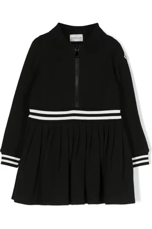 Moncler Vestido estilo playera tipo polo tejido con parche del logo