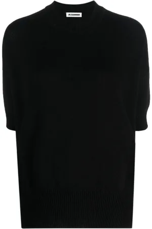 Jil Sander Top de tejido de canalé de cachemira