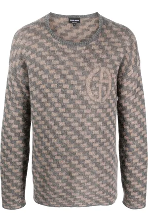 Giorgio Armani Suéter tejido con motivo geométrico en intarsia