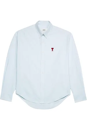 Ami Camisa con logo bordado y motivo de rayas