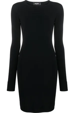 Dsquared2 Vestido corto tejido de canalé con espalda descubierta