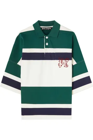 Palm Angels Playera tipo polo con rayas estampadas