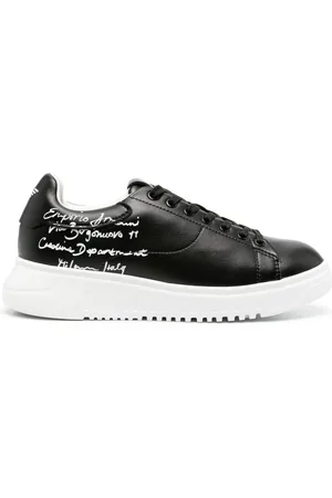 Emporio Armani Tenis con estampado de caligrafía