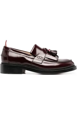 Thom Browne Mocasines de charol con ribete de borlas