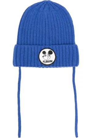 Mini Rodini Gorro de tejido grueso con parche del logo