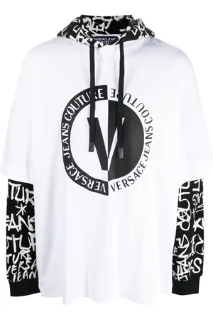 VERSACE Hoodie con paneles y logo estampado