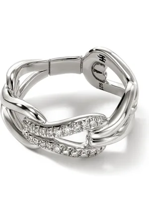 John Hardy Anillo Surf Pavé Link