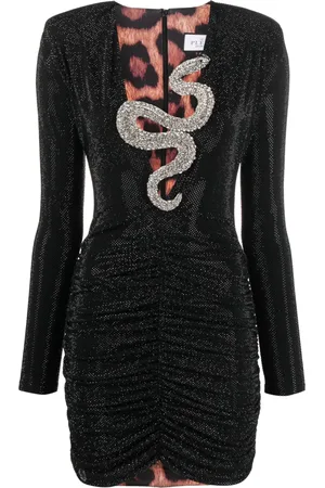 Philipp Plein Vestido corto con diseño fruncido y detalles de cristal