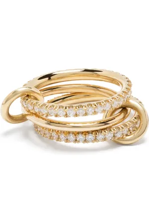 SPINELLI KILCOLLIN Anillo de tres bandas en oro amarillo de 18kt con diamantes