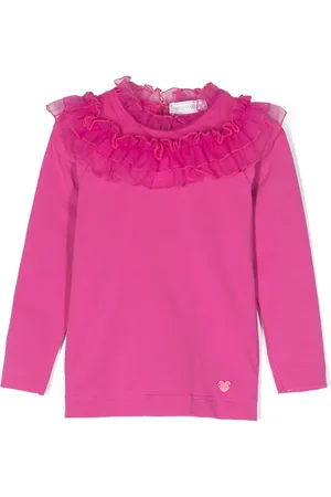 MONNALISA Playera con volantes en el cuello