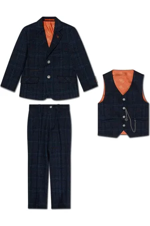 House of Cavani Traje con botones y motivo de cuadros