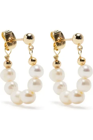 Hzmer Jewelry Aretes con dije de perla