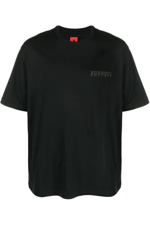 FERRARI Playera con logo estampado y cuello redondo