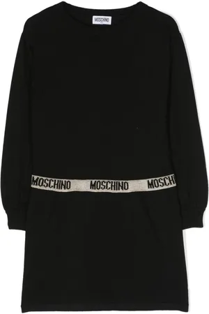 Moschino Vestido manga larga con logo en la cintura