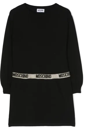 Moschino Vestido manga larga con logo en la cintura