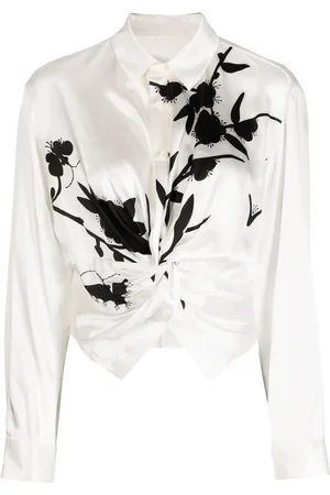 JNBY Camisa de seda con estampado gráfico