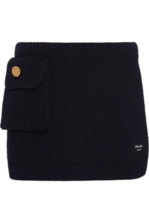 Prada Falda corta tejida de canalé