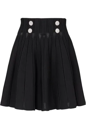 Balmain Falda skater plisada de canalé